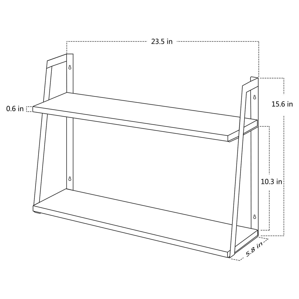 Floating Wall Shelves, 2-Tier Rustic Wood Shelves for Bedoom, Bathroom, Living Room