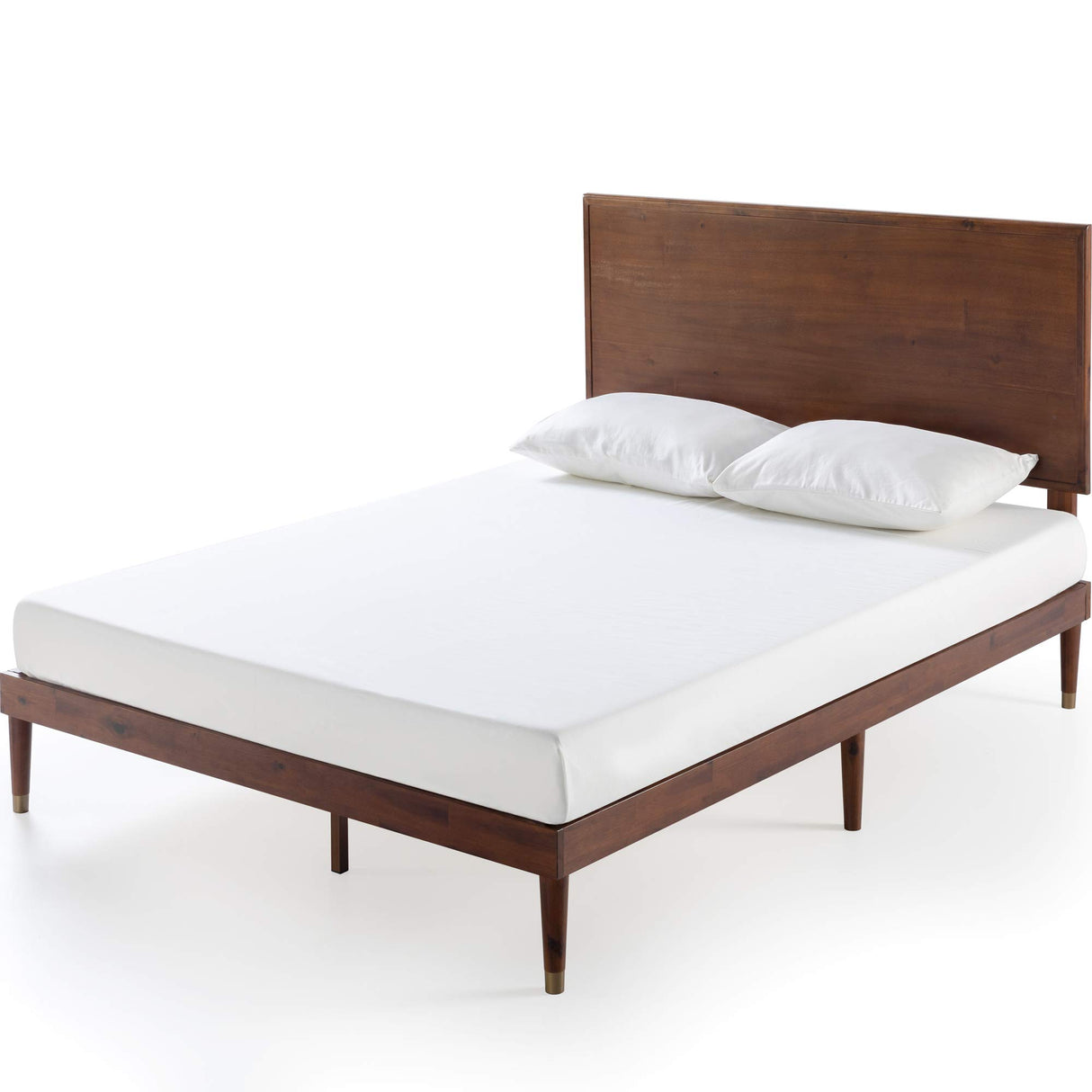 Raymond Wood Platform Bed Frame with Adjustable Wood Headboard