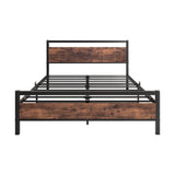 Full Size Bed Frame with Wood Headboard and Footboard/Heavy Duty Platform Bed Frame