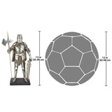 QS29041 Medieval Nuremberg Castle Gothic Knight Statue, Silver