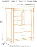 Brashland Farmhouse 5 Drawer Chest with Dovetail Construction