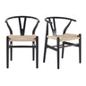 Wishbone Chairs for Dining Room Solid Wood Rattan Chair