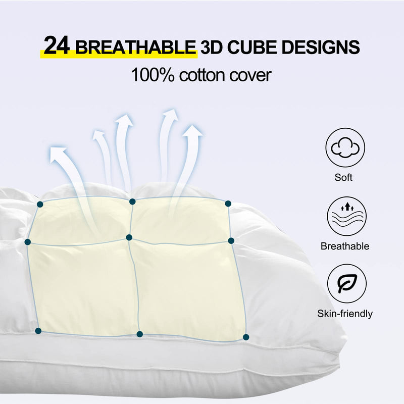 Soft Pillows for Sleeping, Support Bed Pillows, Fluffy Down Alternative Pillow