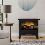 Electric Fireplace Stove Heater in Black Provides Supplemental Zone Heat