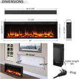 Austin in Wall Recessed & Wall Mounted Electric Fireplace (60")