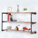 Floating Shelves for Wall Industrial Pipe Shelving,Pipe Shelves with Wood Shelf,Metal