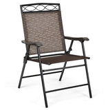 Set of 2 Patio Chairs, Outdoor Folding Lawn Chairs for Beach