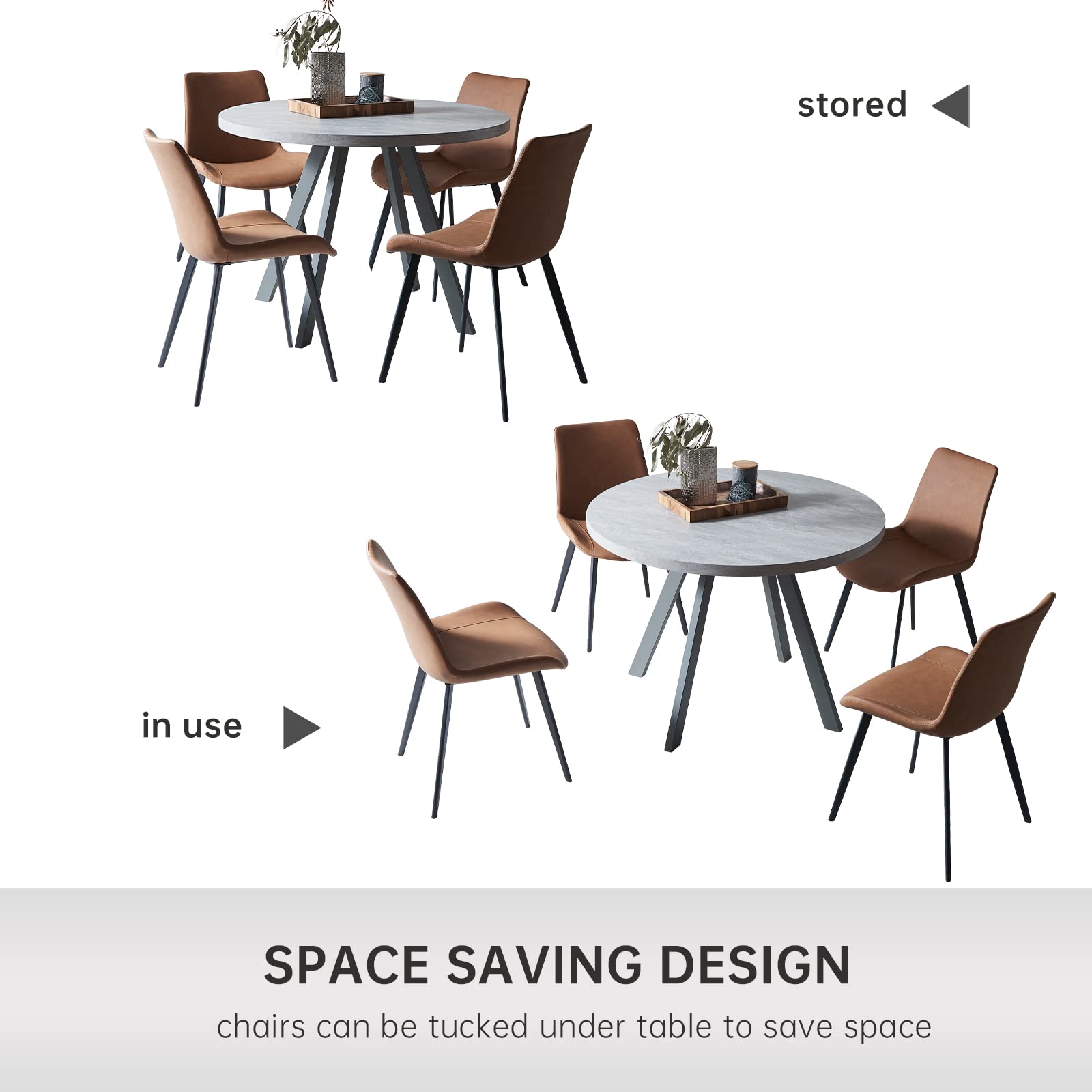 Round Dining Table Set, Mid Century Modern Round Dining Table