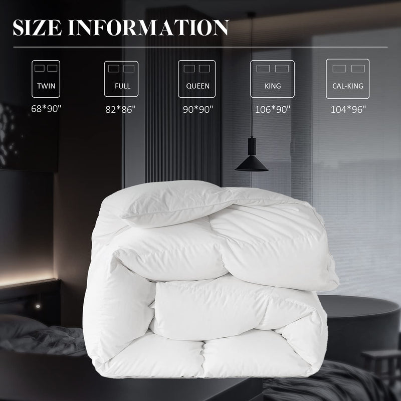 Feather Comforter King Size, , All Season White Luxury Bed Comforter