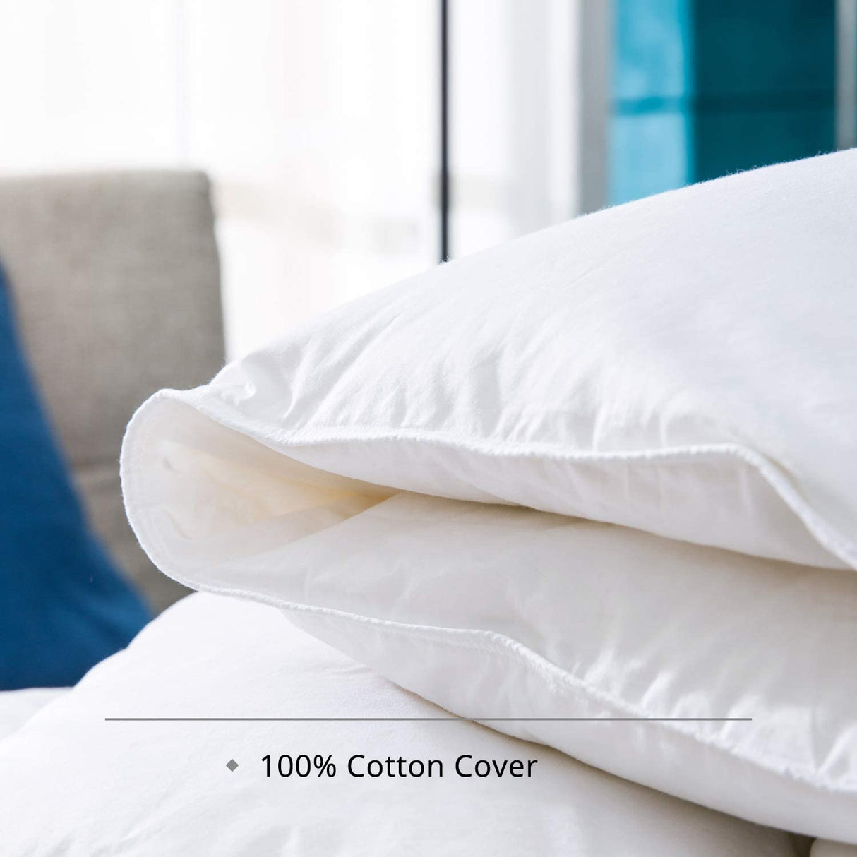 Goose Down Comforter King Size All Season,400 Thread Count Ultra Soft Noiseless