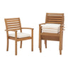 Stackable Patio Dining Chairs Set of 4, Outdoor Acacia Wooden Chairs