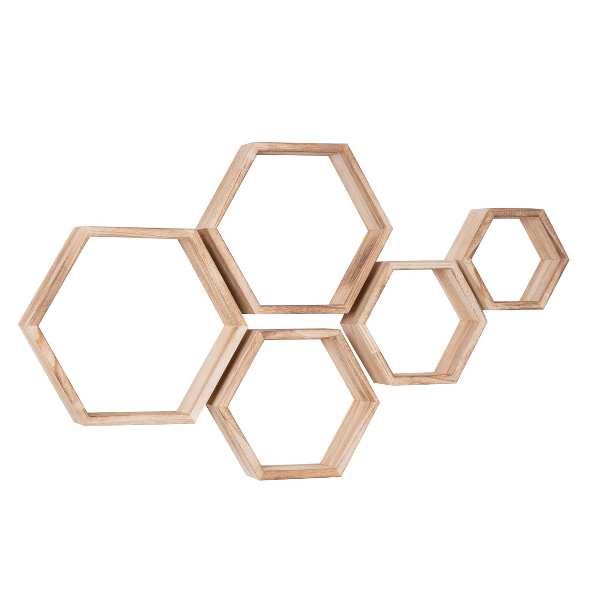 Hexagon Floating Shelves Set of 5, Honeycomb Shelves Wall Mounted Storage Wall Shelf