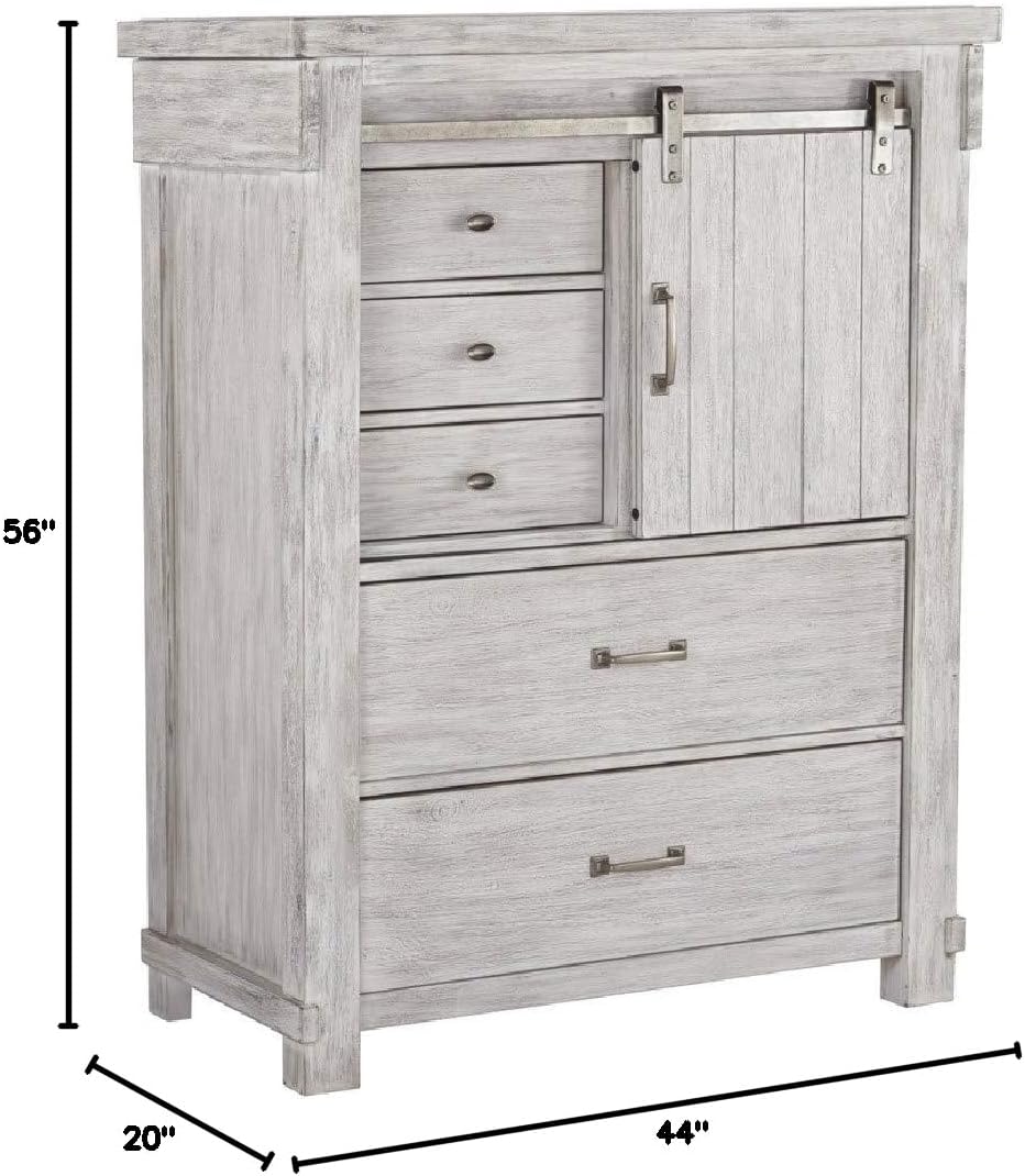 Brashland Farmhouse 5 Drawer Chest with Dovetail Construction