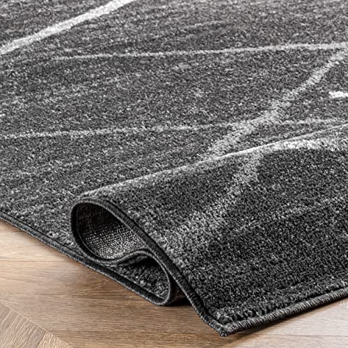 Contemporary Thigpen Large Area Rug, 9' x 12', Dark Grey