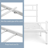 Metal Full Size Bed Frame, Platform Bed Frame, Mattress Foundation with Curved Design Headboard & Footboard,