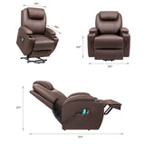 Electric Power Lift Recliner Chair PU Leather Sofa Chair for Elderly with Massage