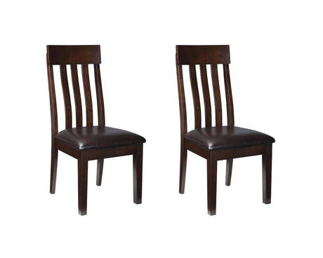 Haddigan Faux Leather Cushioned Rake Back Dining Chair