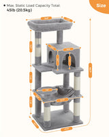 Multi Level Cat Tower with Large Metal Frame Hammock