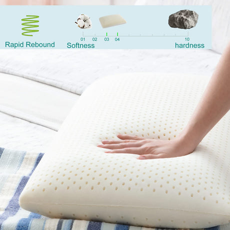 100% Talalay Latex Pillow Bed Pillow for Sleeping, Extra Soft