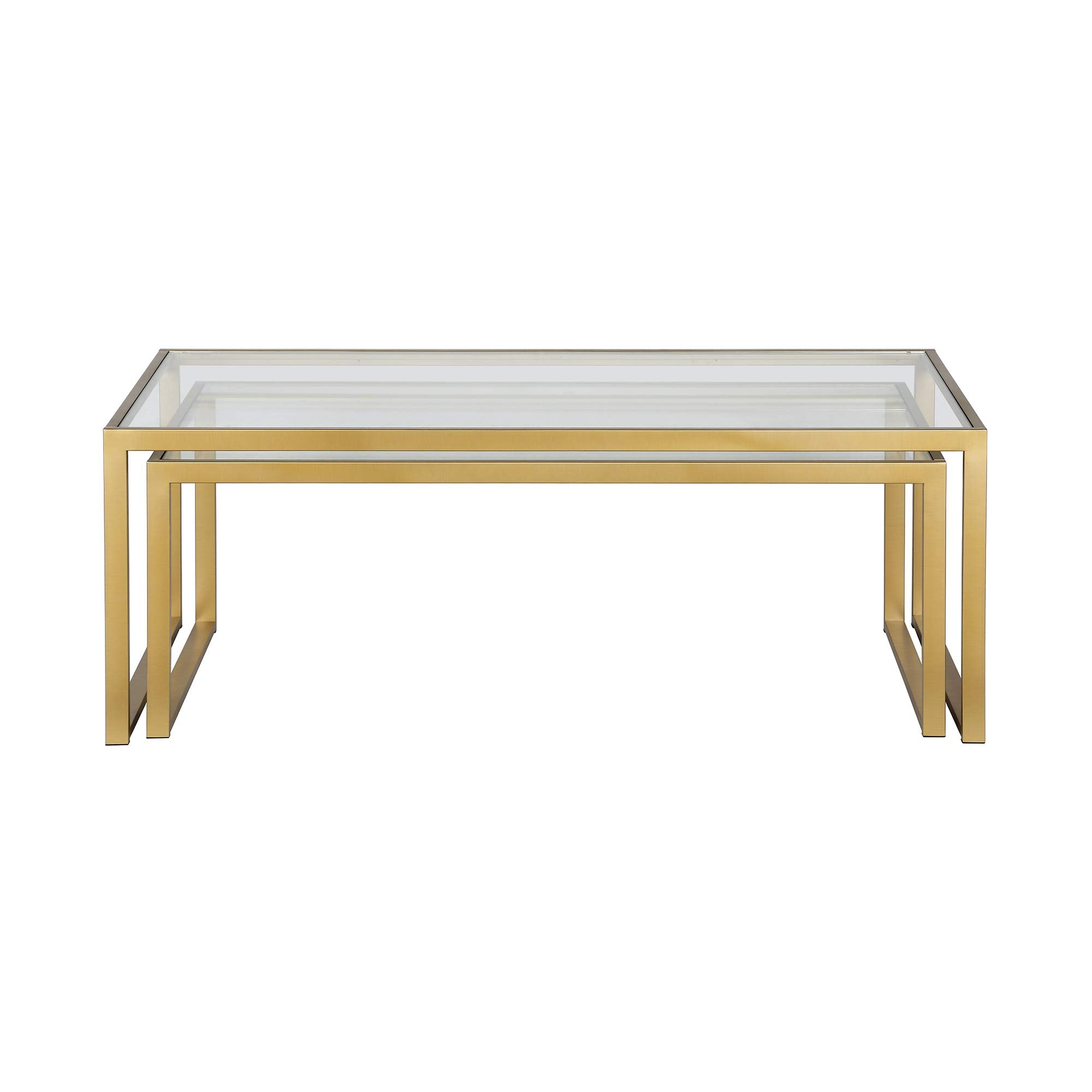 Rectangular Nested Coffee Table in Brass