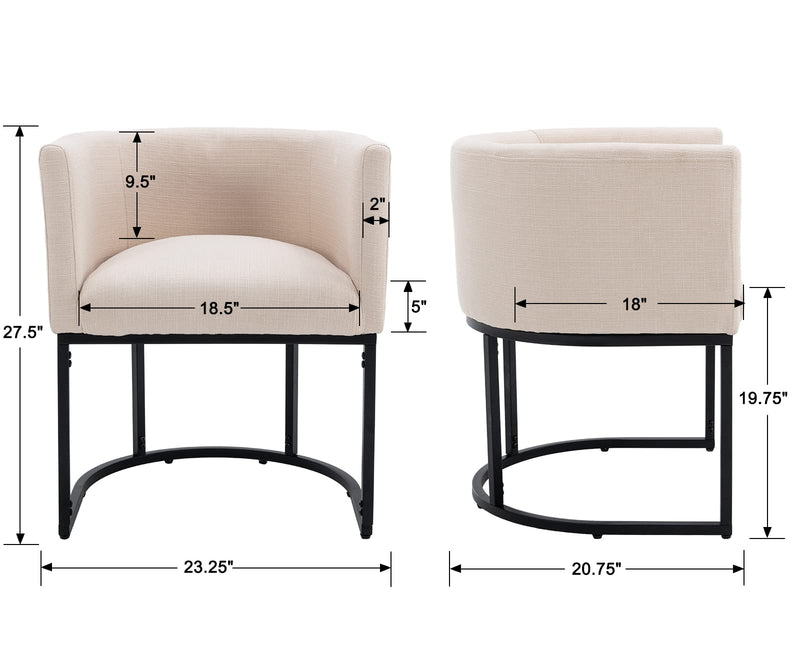 Dining Chair, Mid Century Modern Fabric Bucket Dining Chair