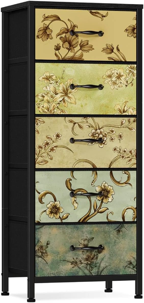 Vertical Dresser for Bedroom, Tall Skinny Storage Tower