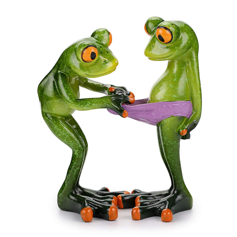 Creative Craft Resin Frog Figurine Decor, Novelty Funny Frog Sculpture Statue
