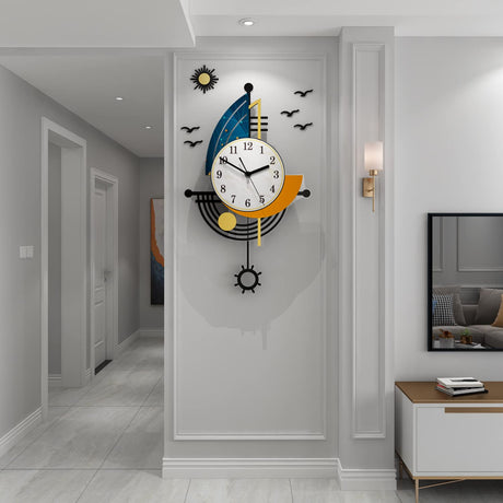 Modern Wall Clock Battery Operated 14 Inch Large Boat Design Pendulum Wall Clocks