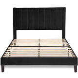 Full Bed Frame/Velvet Upholstered Bed Frame with Vertical Channel