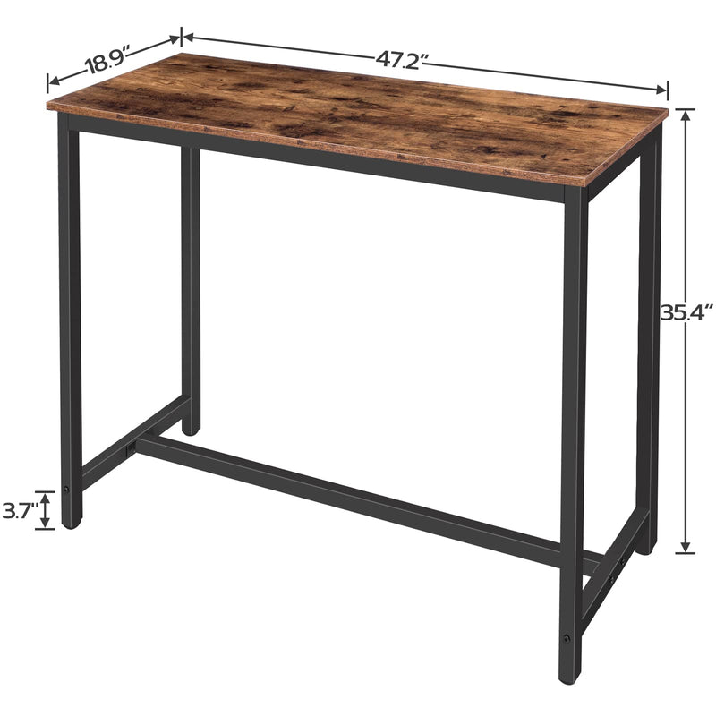 Bar Table, 47.2” Rectangular Pub Table, Dining Table