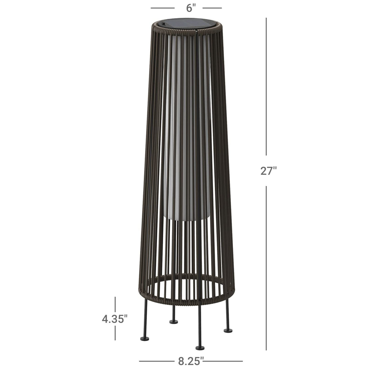 Outdoor Solar Lamp Resin Wicker Solar Light for Yard, Garden and Pathway