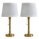 Modern Gold Brass Table Lamp Set of 2 for Bedroom Living Room 19.75'