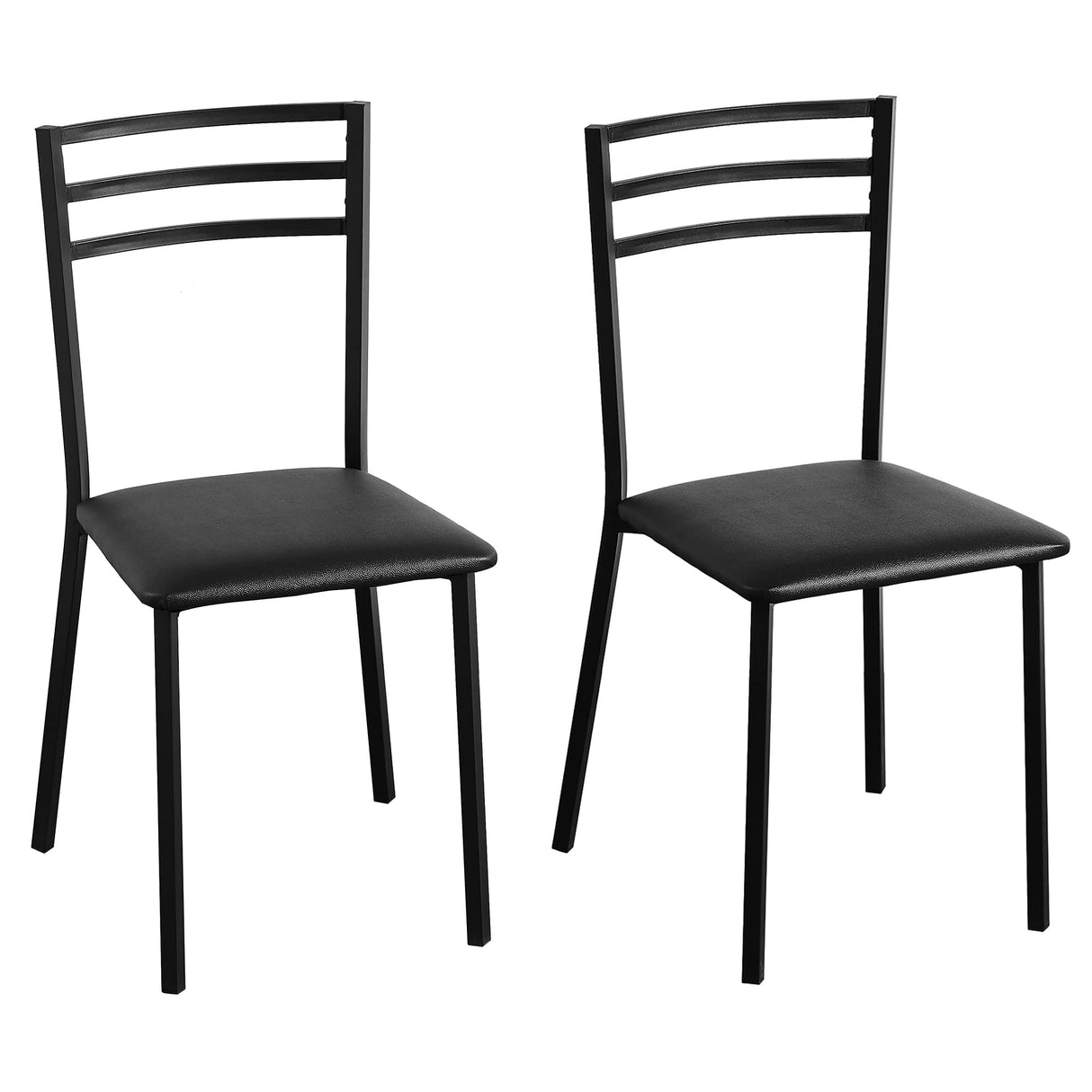 Metal Dining Chair Set of 2, Modern Armless with Cushioned Seat