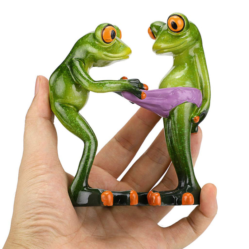 Creative Craft Resin Frog Figurine Decor, Novelty Funny Frog Sculpture Statue