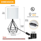 Modern Table Lamp for Bedroom,Geometric Bedside Lamp