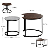 Coffee Nesting Table Set of 2, Creative Moon Nesting Side Table Set