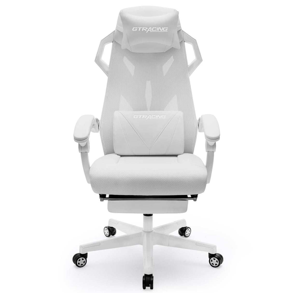 Gaming Chair, Computer Chair with Mesh Back, Ergonomic Gaming Chair with Footrest