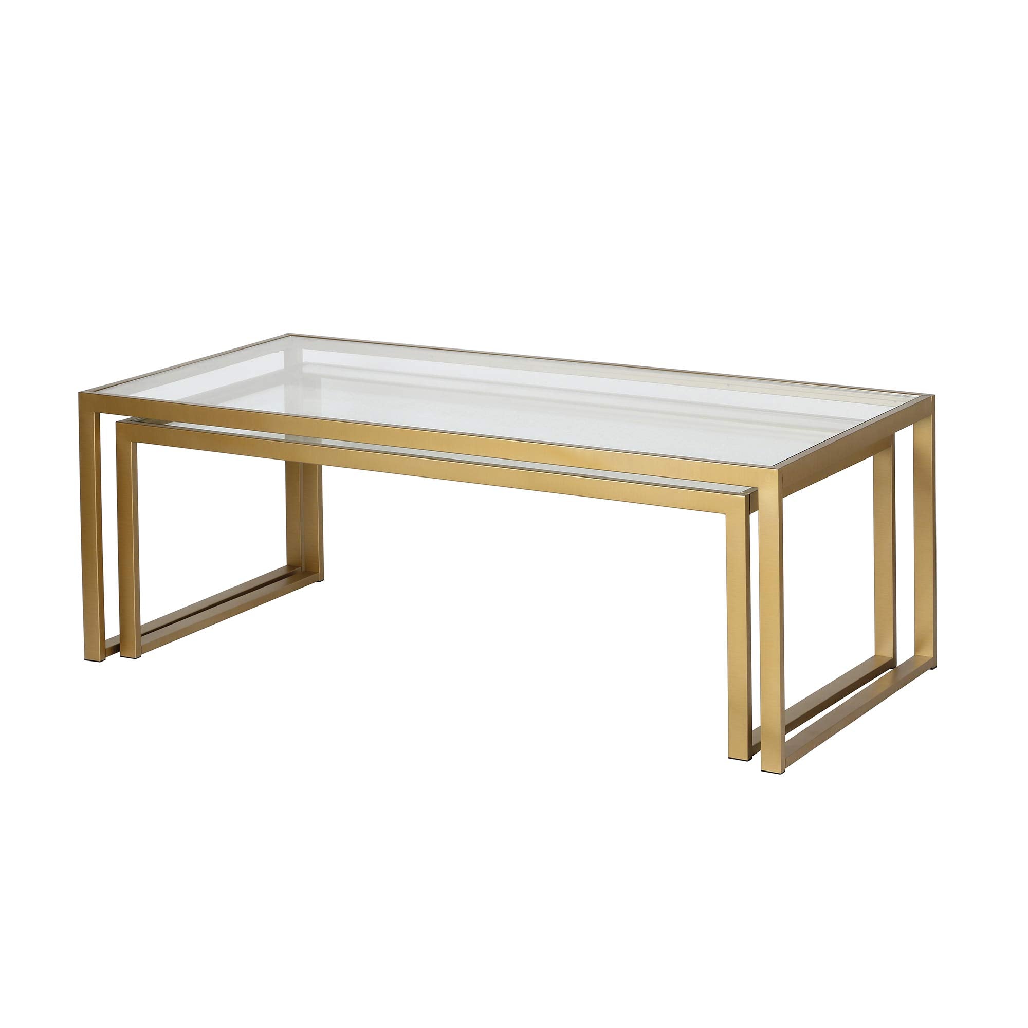 Rectangular Nested Coffee Table in Brass