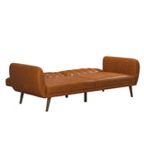 Brittany Futon, Convertible Sofa & Couch, Camel Faux Leather Sofas