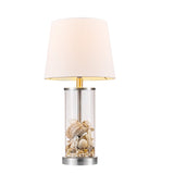 67155 20" Fillable Table Lamp, Clear Glass and Steel Base