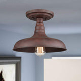 Lighting Vintage Retro Rustic Metal Barn Semi Flush