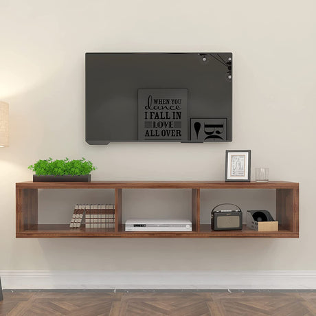 Floating TV Stand for 65 Inch TV Wood Floating Entertainment Center Wall