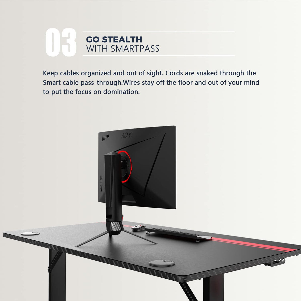 VIT Gaming Desk, 44 inch Ergonomic Gaming Desk with USB Gaming Handle