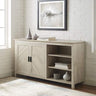 Modern Wood Grooved Buffet Sideboard with Open Storage