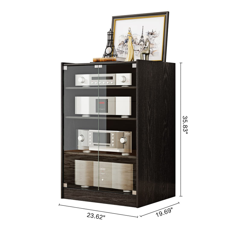 Media Storage Cabinet, Audio Video Media Stand Cabinet with 4 Shelves