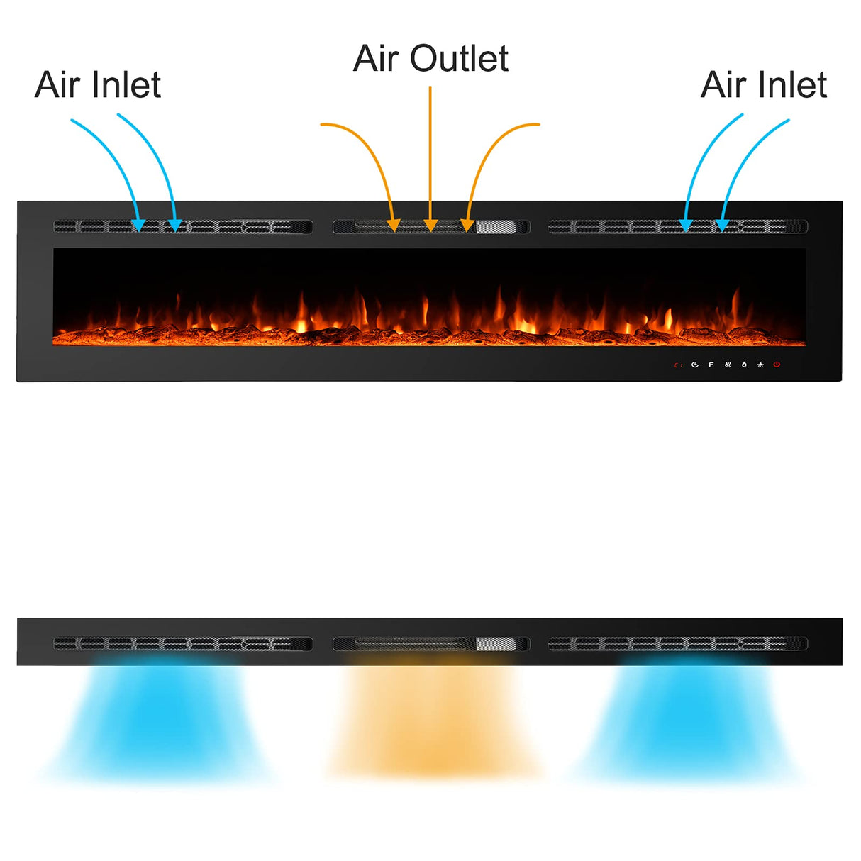 Electric Fireplaces Recessed Wall Mounted Fireplace Inser