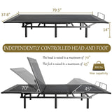 14 Inch Twin XL Size Adjustable Bed Base/Bed Frame with Head and Foot Articulation