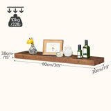 Wall Shelf Set of 2, 31.5 Inch Hanging Shelf with Invisible Brackets, for Wall Bathroom