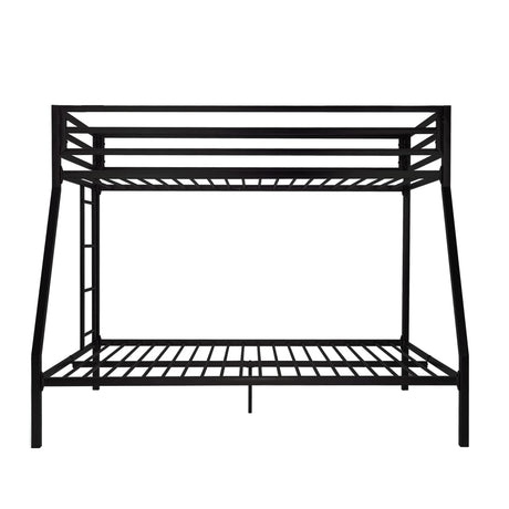 Metal Bunk Bed Twin Over Full Size with Removable Stairs, Heavy Duty Sturdy Frame