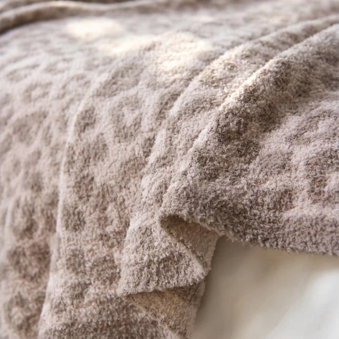 Leopard Knit Throw Blanket Soft Plush Fluffy Cheetah Print  Blanket Lightweight